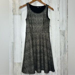 Apt 9 Women's Sleeveless Shiny Fit And Flare Dress Black Gold Size Small